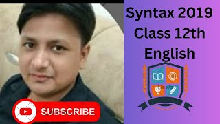 Syntax 2019 set English Class12th