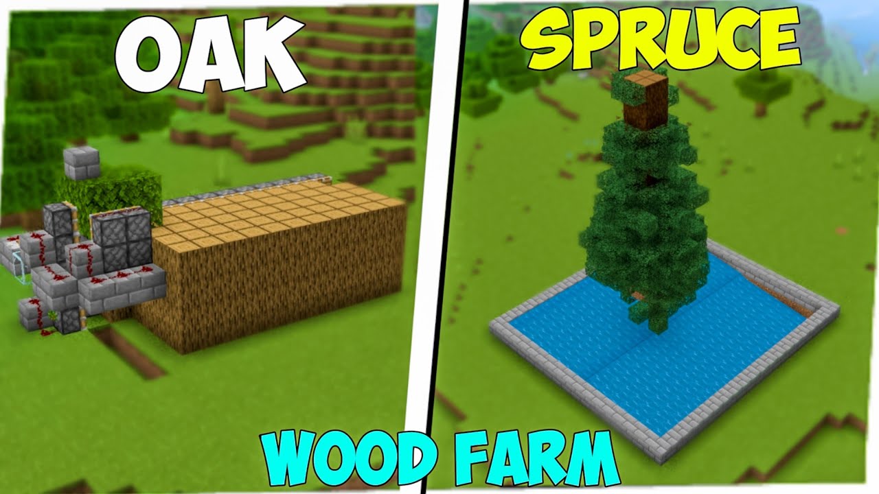 OAK AND SPRUCE WOOD/TREE FARM IN MINECRAFT BEDROCK 1.19(MCPE/X BOX
