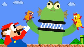 Мульт Blockzilla Numbeblocks Mix Level Up in NEW Super Mario Bros World Game Animation