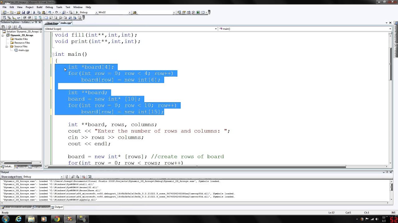 Dynamically Allocated 2d Array C Slide Share