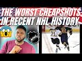 🇬🇧BRIT Reacts To THE WORST NHL CHEAP SHOTS!