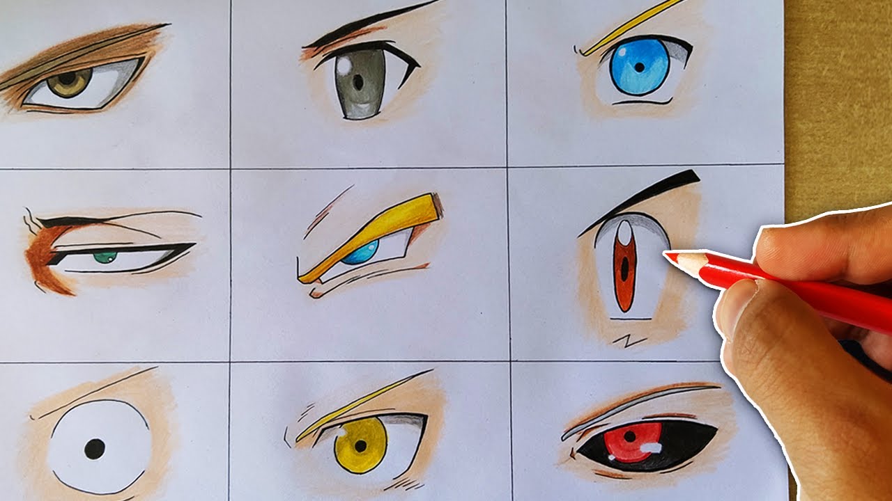 How I Draw Anime Eyes, TOP 9 ANIME Characters Drawing