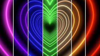 Color Changing Heart Tunnel🌈Love Heart Tunnel Background Video Loop | Heart Wallpaper Video  4 Hours