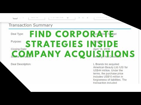 Hoe te strategie van de onderneming informatie binnen Mergers & Acquisition data in Nexis Uni vinden