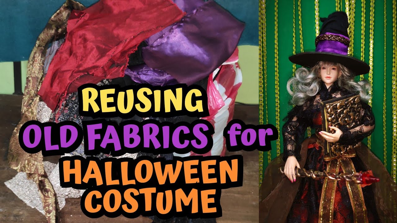 REUSING OLD FABRICS FOR HALLOWEEN COSTUME / HOW TO MAKE WITCH COSTUME