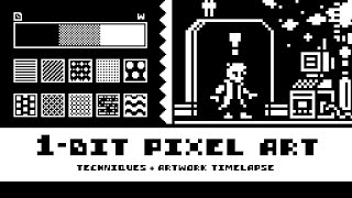1-Bit Pixel Art Techniques (Tutorial + Timelapse)