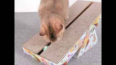 KiddoPet Cat Kitten Scratch Board Interesting Toy For Cat Corrugated Paper Pad Cats Nail Scraper