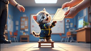Brave Cat's Heroic Day: Cutest Firefighter Faced Flames to Save Baby 😿🚒#firefighter  #rescue #shorts