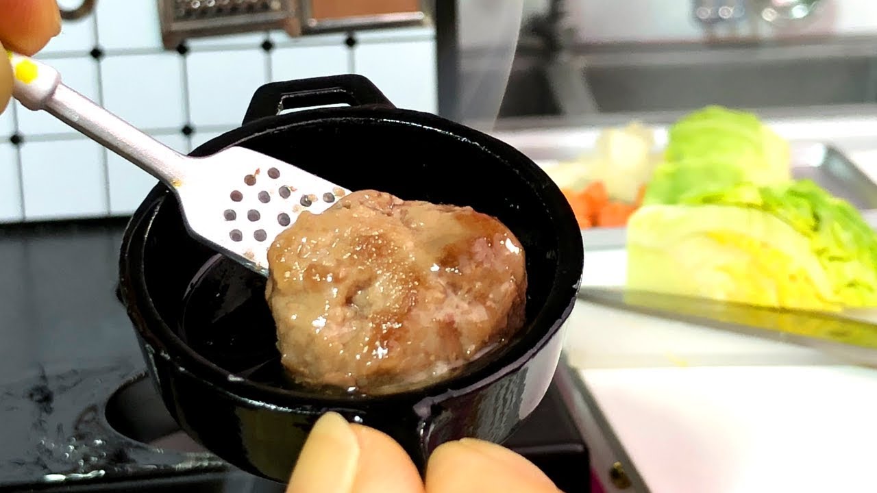 Mini Food Hamburg ミニチュア料理 食べれるハンバーグ おもちゅーぶ Youtube
