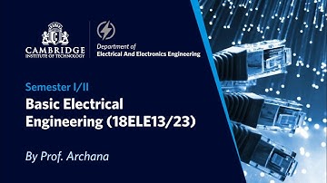Basic Electrical Engineering/18ELE13/Module 5B