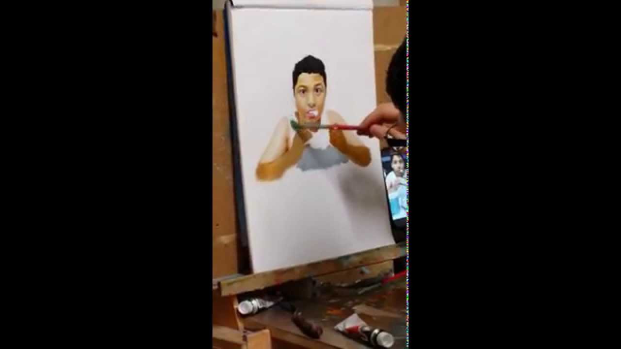 Mario Sukkar painting his brother for young Archie