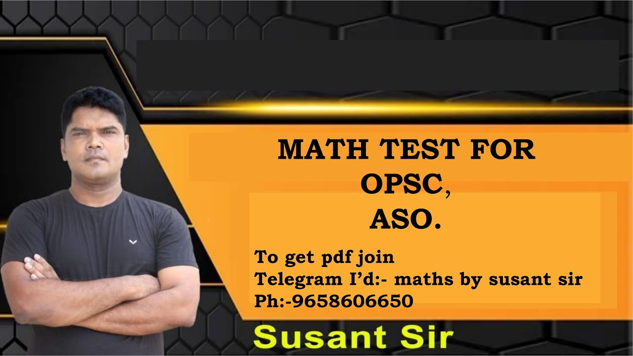 Opsc Math MATH TEST FOR OPSC, ASO - YouTube
