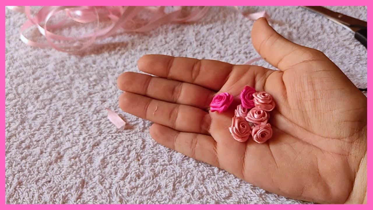 DIY - MINI ROSA de CETIM FEITA NA PRESILHA/ ROCOCÓ - simples e rápida