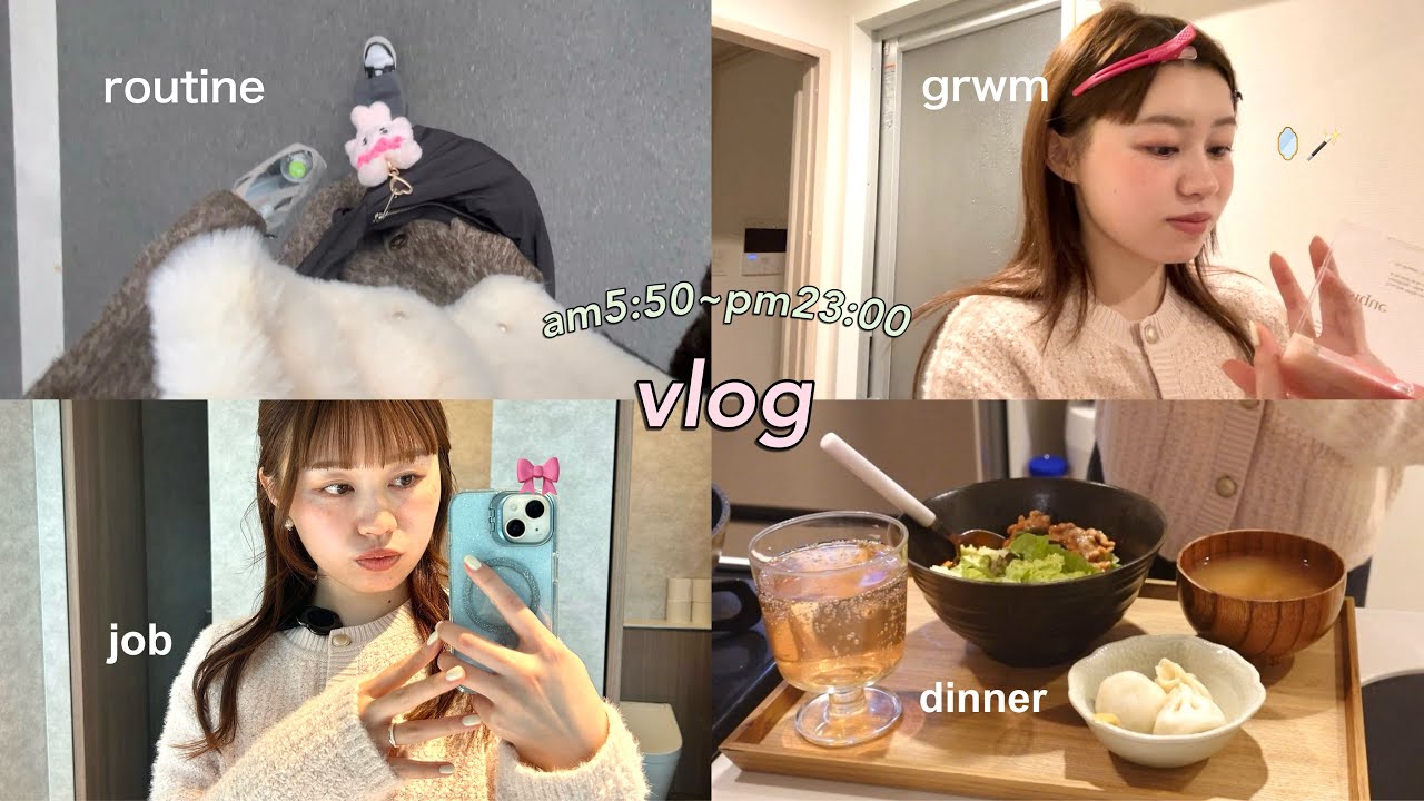【vlog】週4でゆるく働く1日ルーティン🌤️ am5:50~pm23:00まで🕰自己愛UP大作戦🧚⟡.·