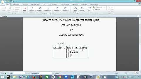 How to check if a number is perfect square in PTC Mathcad