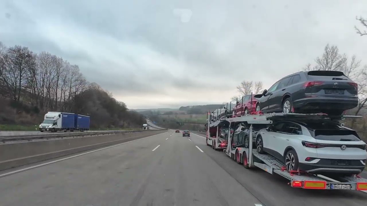 ASMR Bus Ride on the German Autobahn to Bad Orb | Relaxing Highway Journey