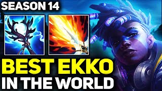 RANK 1 BEST EKKO IN SEASON 14 - AMAZING GAMEPLAY! | League of Legends