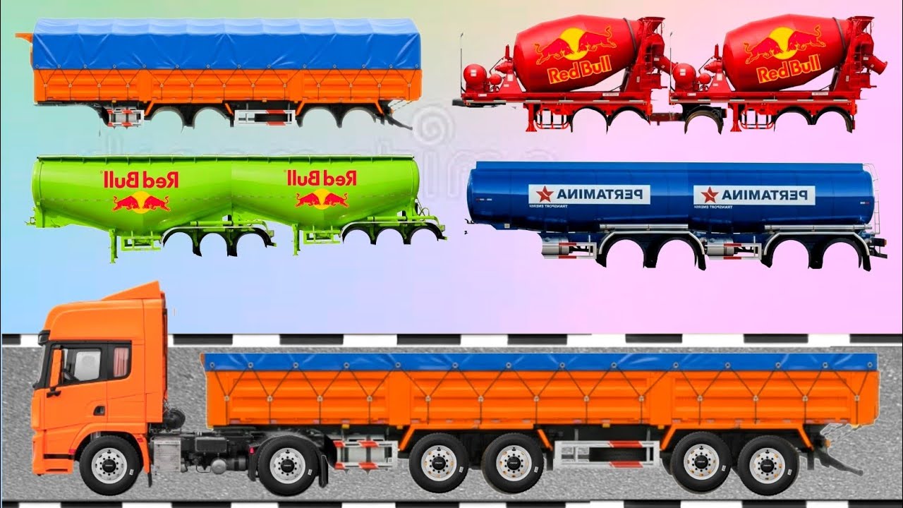 Угадайте правильное изображение длиннобазного грузовика! Грузовик с песком, бетономешалка, автовоз,