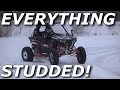 RZR RS1 and X3 get ice studs! Frozen pond rip!