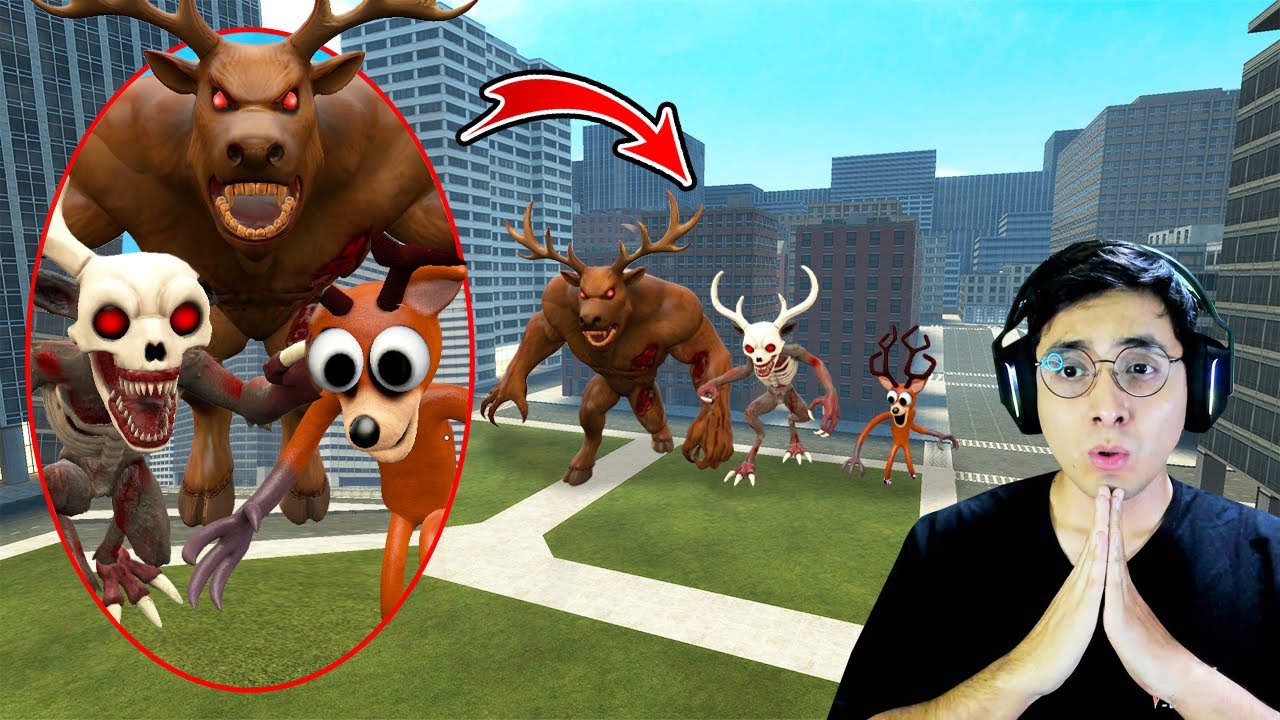 Un DRON capta a la FAMILIA MONSTRUO de 99 NIGHTS IN THE FOREST en la CIUDAD - Garry's Mod