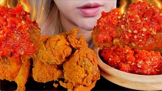 ASMR 🍗💥AYAM SPICY MCD COCOL SAMBAL 1 COBEK🔥 SPICY MCD FRIED CHICKEN DIPPED IN CHILI SAUCE