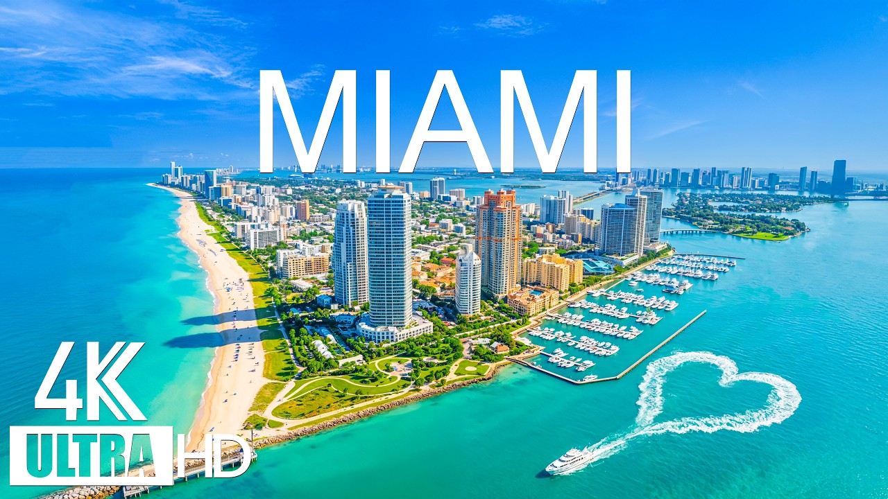 Miami 4K Drone Footage | Crystal Blue Ocean, High-Rise Coastline, Tropical Urban Paradise