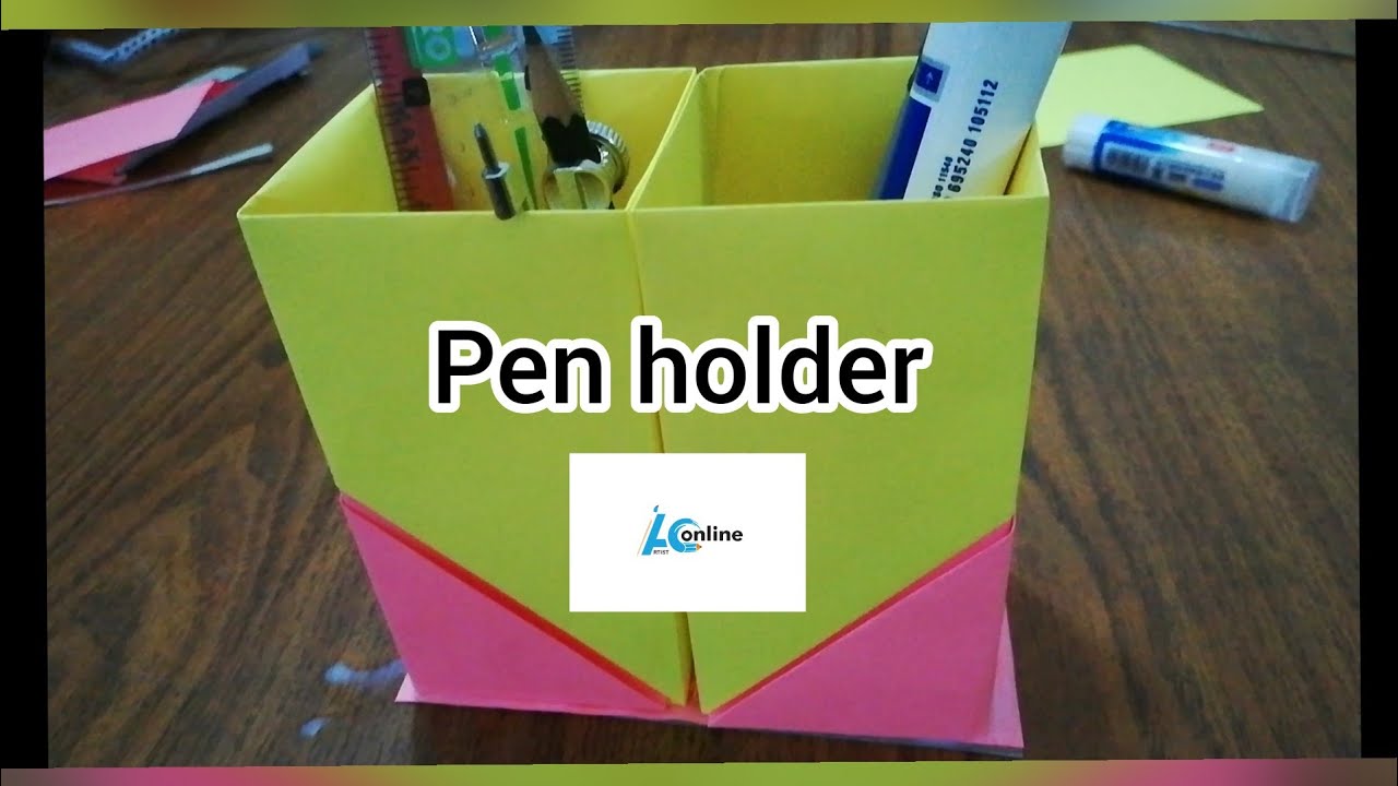 How to make pen holder with paper. Easy paper craft YouTube