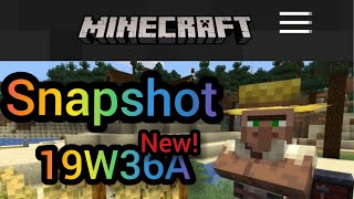 New Minecraft Java Snapshot 19W36A