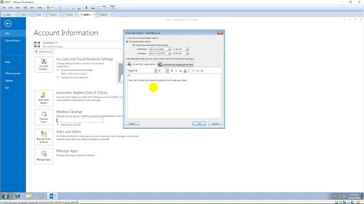 Send automatic out of office replies from Outlook 2013