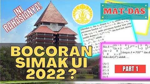 SOAL BOCORAN SIMAK UI 2022 MATEMATIKA DASAR BENERAN NIH?!?! | DIJAMIN BISA! - Part 1