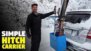 A Simple Hitch Cargo Carrier for Storing Ski Equipment on an SUV
