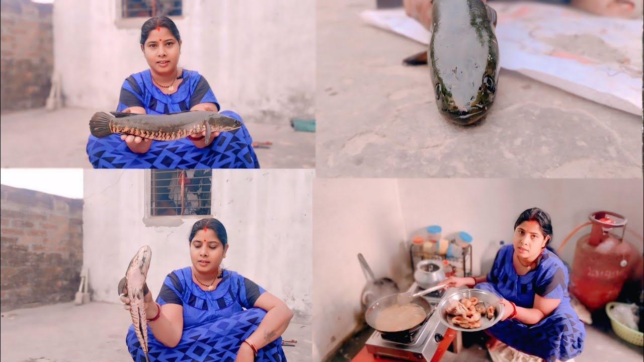 Fish masala Cooking and Eating Village style