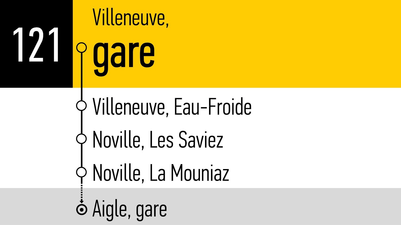 annonces Carpostal » 121 Villeneuve VD, gare — Aigle, gare | SLBahnen