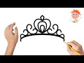 How To Draw A Princess Tiara Crown Easy Step By Step | Drawing For Kids ❤️