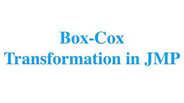Box Cox Transformation in JMP