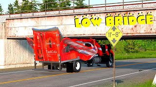 TRUCKS SMASHING INTO BRIDGES CRASH COMPILATION - BEAMNG DRIVE