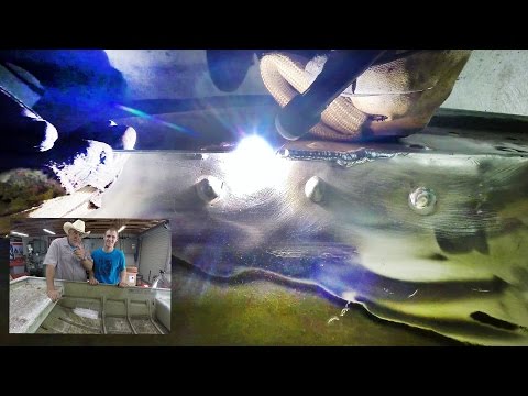 TIG welding repair of a hole in an aluminum fishing boat thumbnail