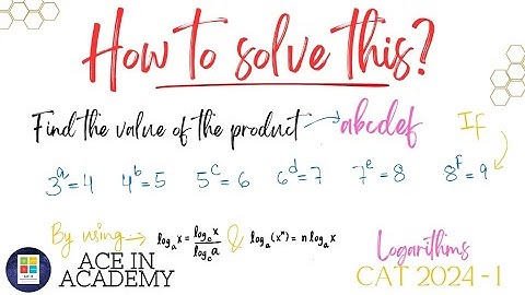 Can you solve this miscellaneous problem | CAT 2024 Slot -1 | Logarithms | Quantitative Aptitude