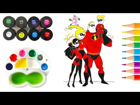 Búp Bê Chibi cùng Bé học tô màu nước Gia Đình Siêu Nhân | Học Màu Sắc | Trẻ Thơ TV| Giáo Dục Mầm Non