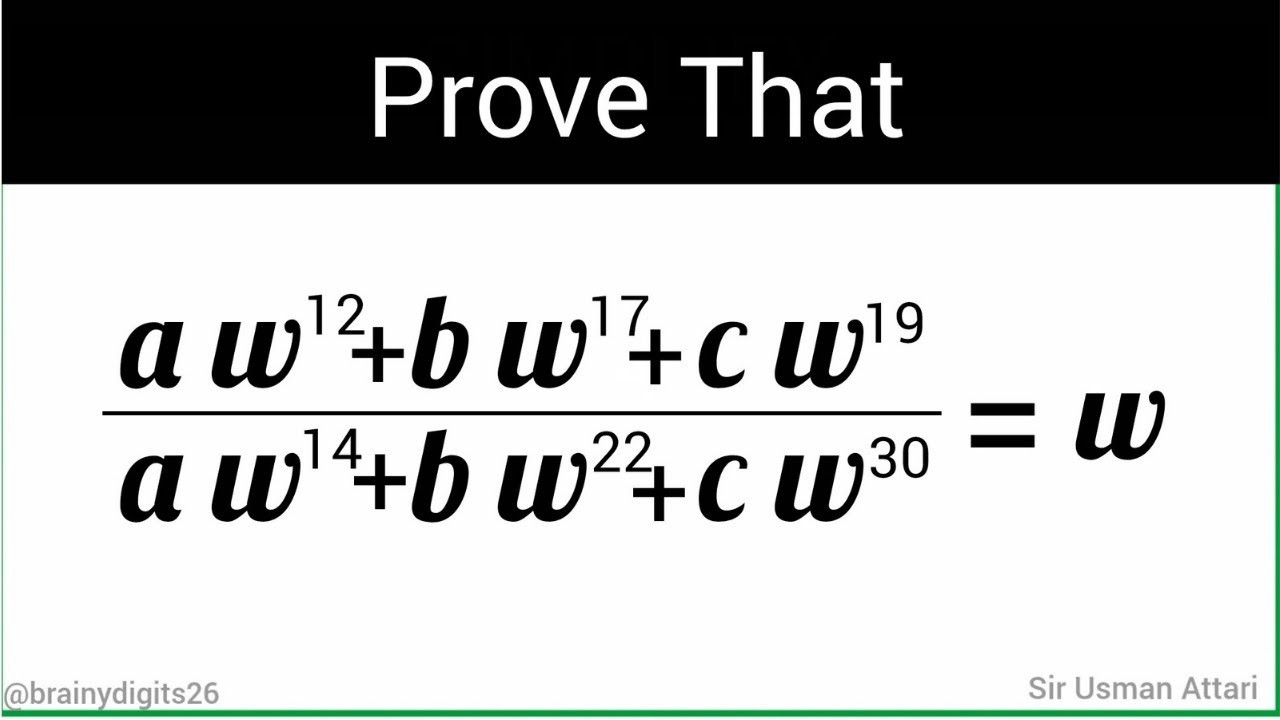 Brainy Digits Simplifications | Cube Roots of Unity | Complex Numbers ...