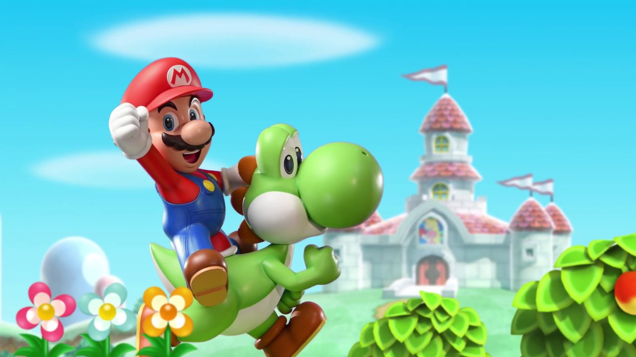 mario and yoshi statue