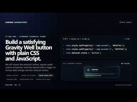 Build a satisfying Gravity Well button with plain CSS and JavaScript.