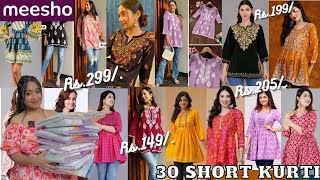 30 Meesho Huge Trendy *Short Kurti* Haul 🤭||Omg 😱 Itna Bda Froud Ho Gya😭|Under Rs.399/. @bebostylee