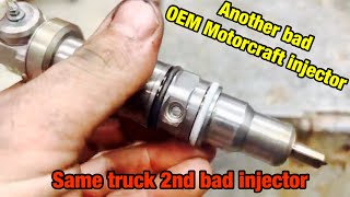 6.0 Powerstroke white smoke, rough idle bad injector diagnosis.