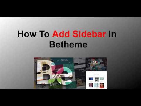 How To Add Sidebar in Betheme