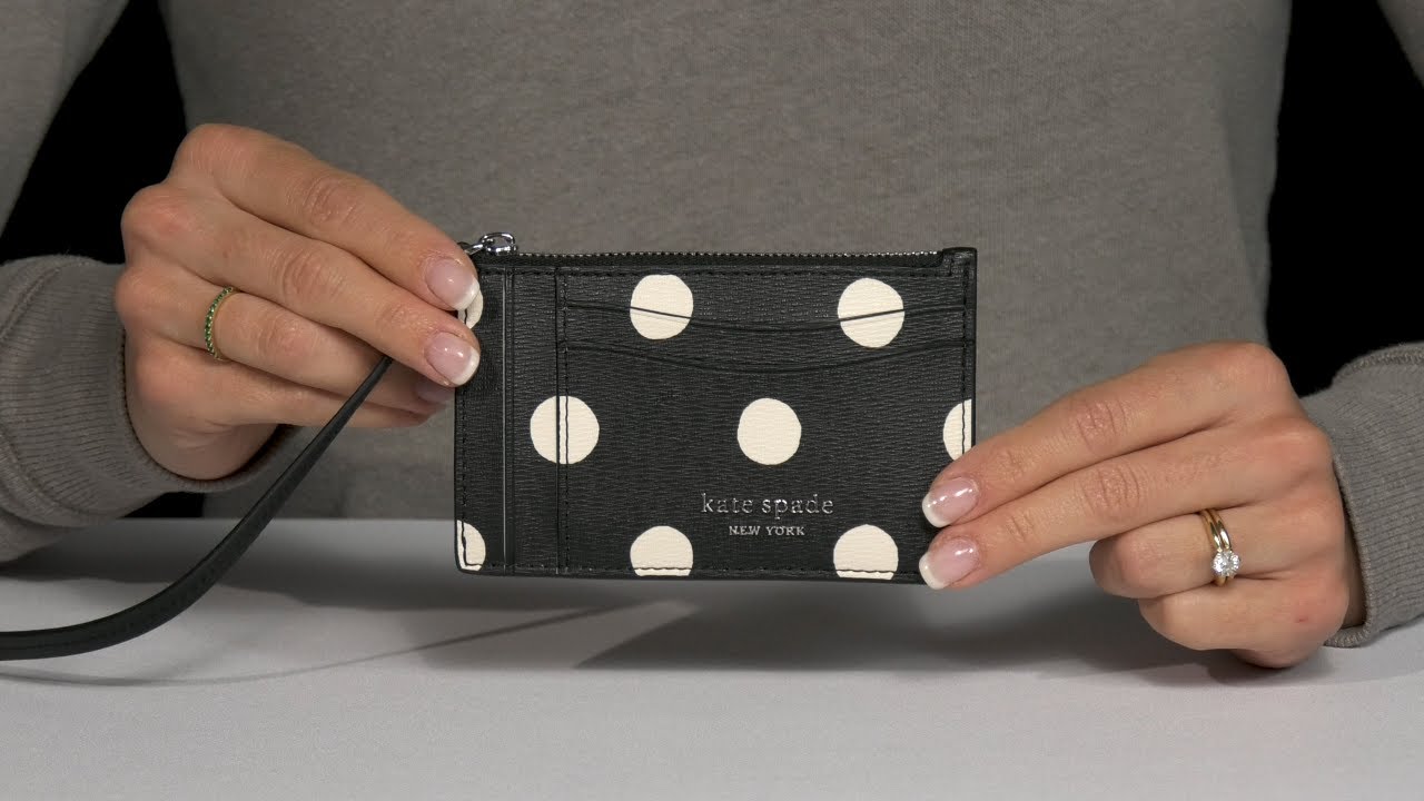 Kate Spade New York Morgan Sunshine Dot Printed PVC Coin Card Case Wristlet  SKU: 9927015