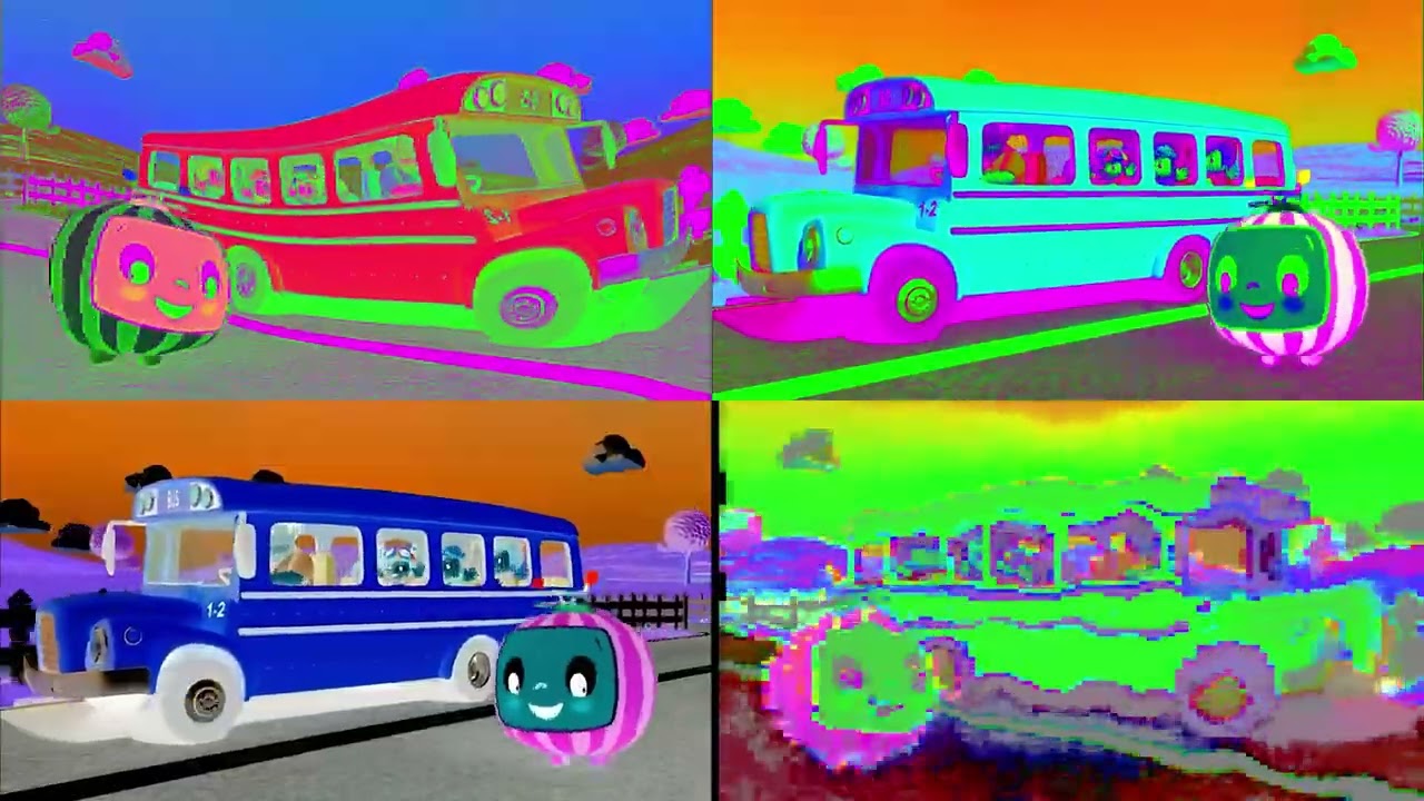Cocomelon Logo Running Alongside Wheels On The Bus Sponsored By Klasky Csupo Effects 2001 | Combined