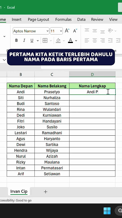 📝 Cara Otomatis Isi Nama Lengkap di Excel, Gampang Banget! 🔥