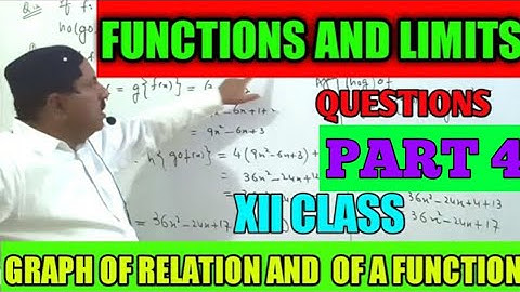 Function and limits Part 4 | Graph of relation and of a function |