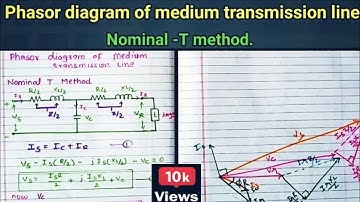 4. Phasor diagram of medium transmission line (nominal-T method) in hindi